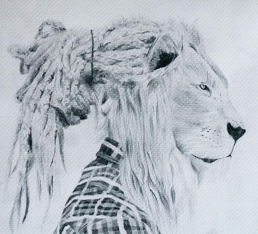 Dreaded Lion Drawing by Carly Kruse - Fine Art America