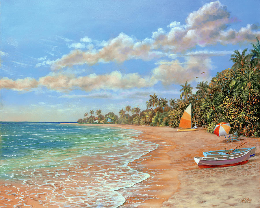 Boat Painting - Dream Beach by Klaus Strubel