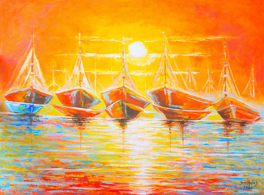 Dream Canoes Painting by Olaoluwa Smith