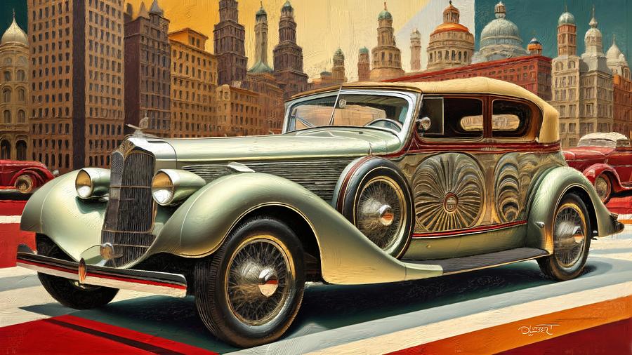 Dream Car 12 Art Deco GT Digital Art by David Luebbert