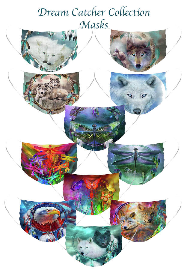 Face Masks - Dream Catcher Collection Mixed Media by Carol Cavalaris