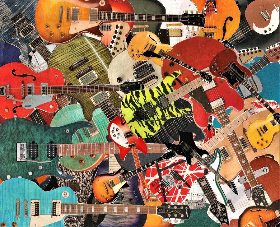 Dream Guitars Collage 4 Digital Art by Doug Siegel - Pixels
