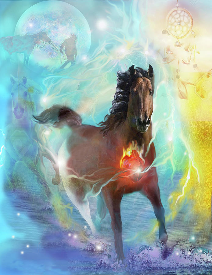 Fantasy Digital Art - Dream Horse by Brenda Ferrimani