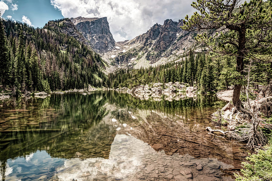 Dream Lake Painted Landscape Photography Photograph by Gregory Ballos