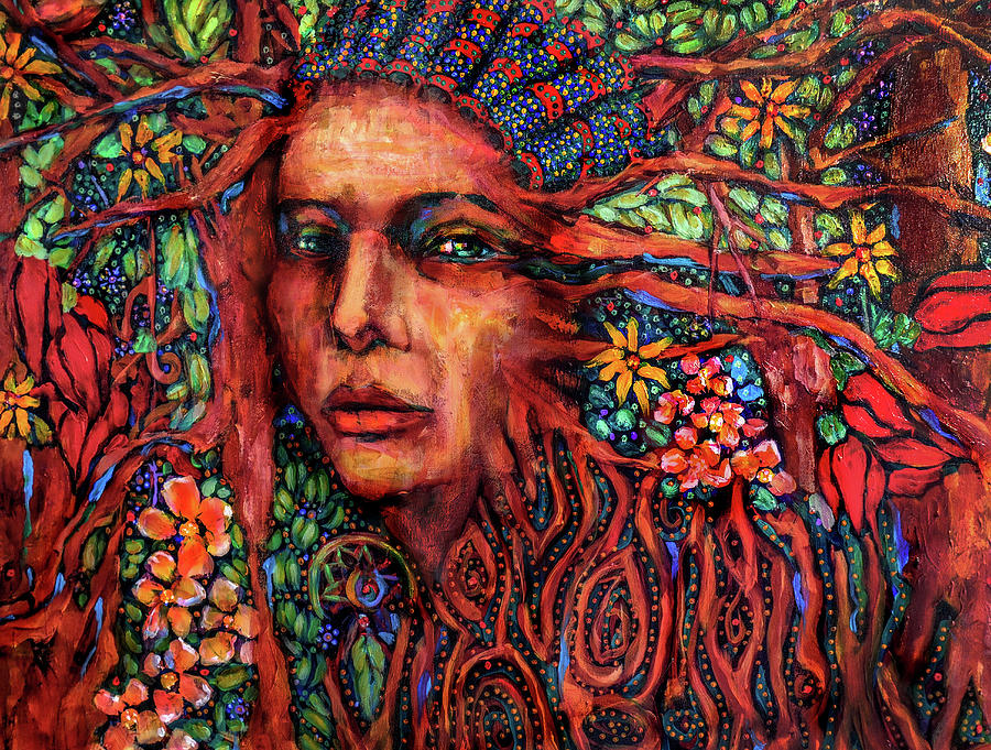 Dream Messenger-Earth Sentinel  Painting by Cora Marshall