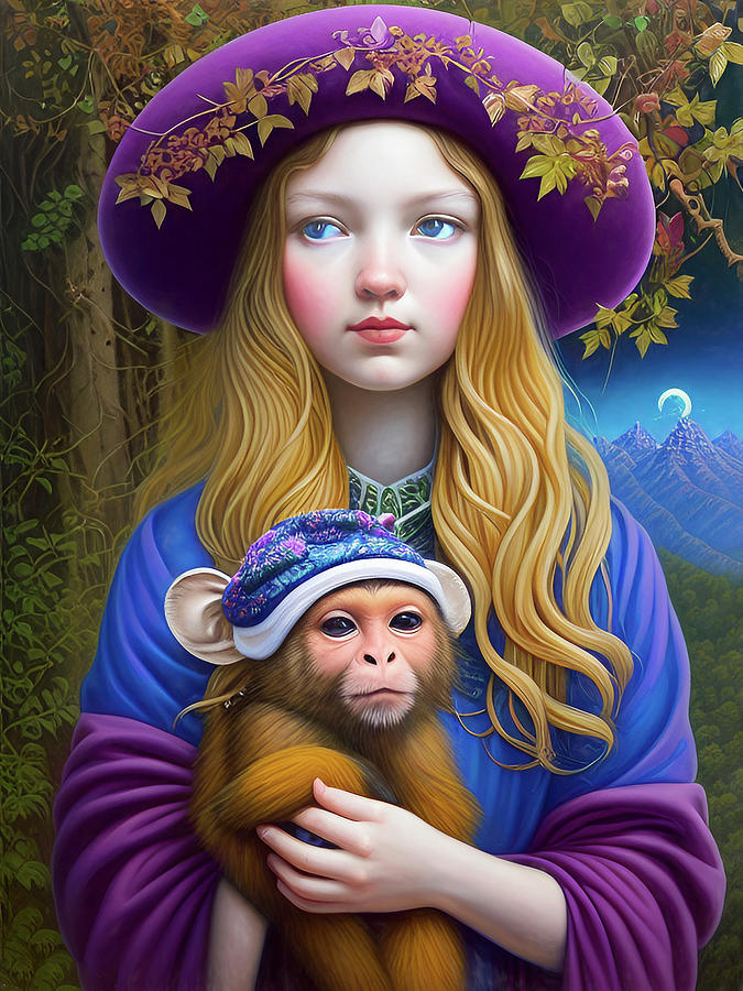 Dream Monkey  Mixed Media by Lynda Lehmann