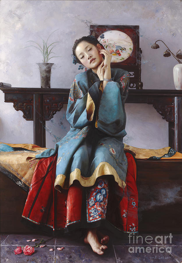 Dream of sweetheart bird Painting by Mingyue Wang Dream of sweetheart bird Painting by Mingyue Wang