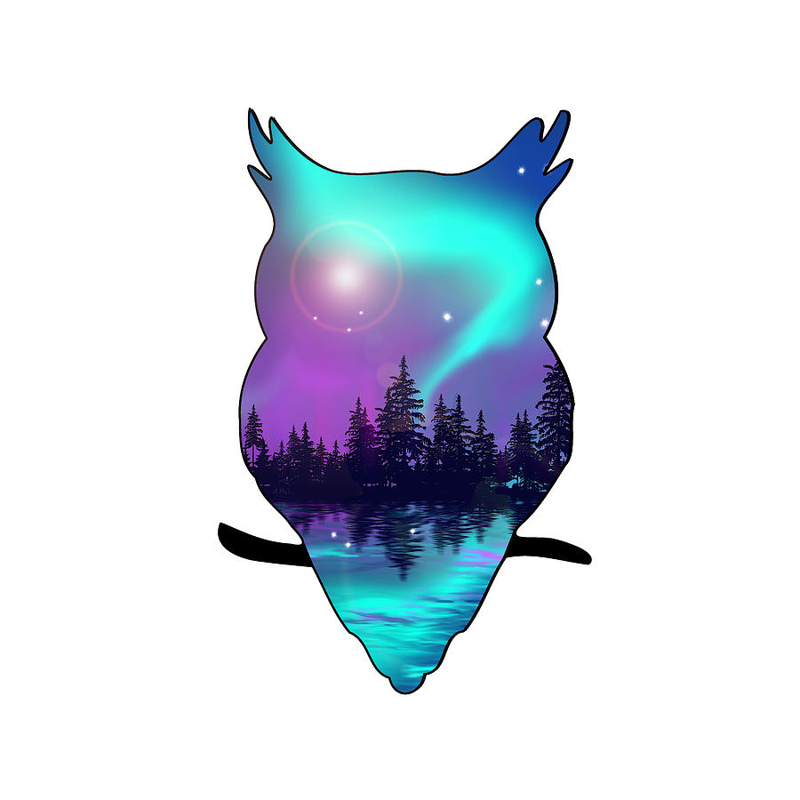 Dream Owl - Silhouette Art Digital Art by Anastasiya Malakhova