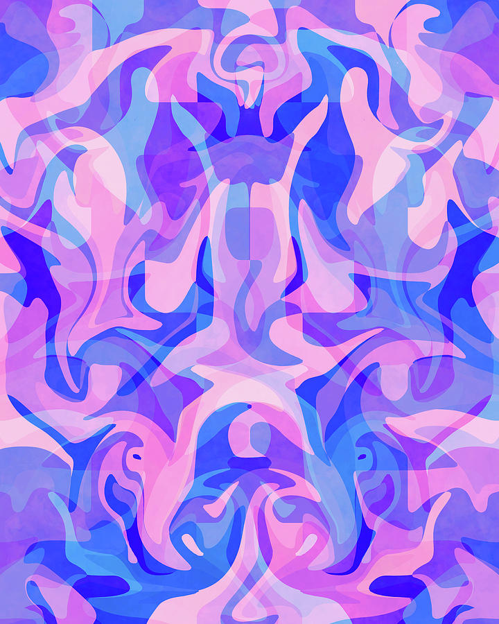 Dream Realms - Contemporary Abstract Painting - Pink, Purple, Violet, Lavender Digital Art