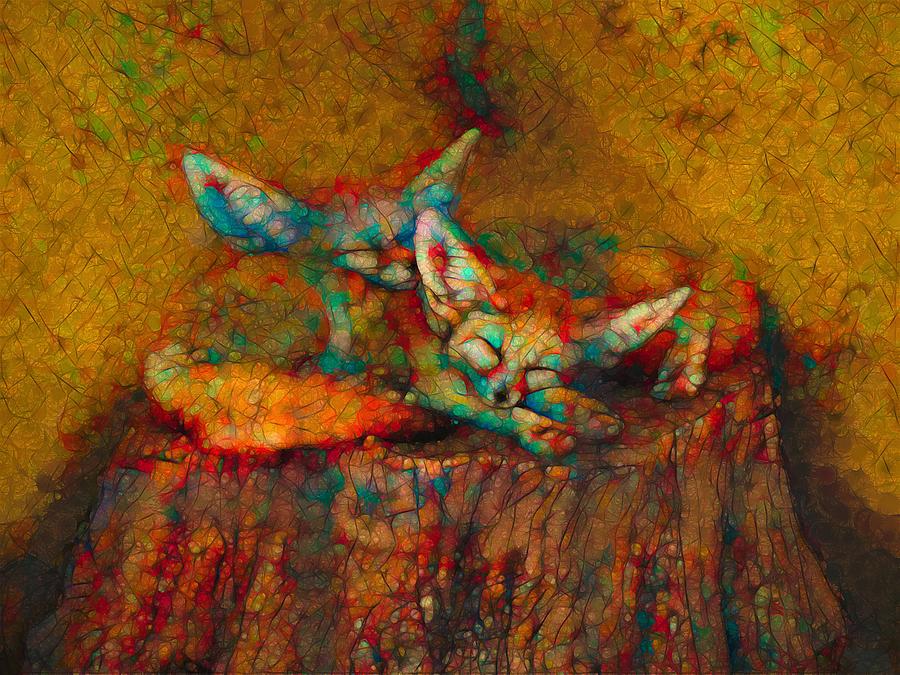 Dream Time Fennec Foxes Digital Art by Joan Stratton