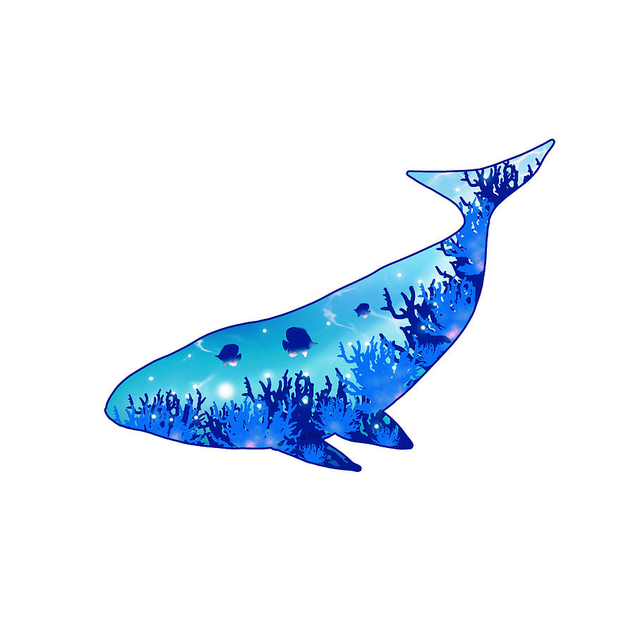 Dream Whale - Silhouette Art Digital Art by Anastasiya Malakhova