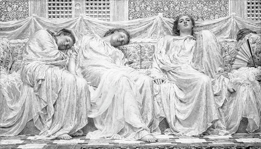 Dreamers by Albert Joseph Moore BW Photograph by Bob Pardue