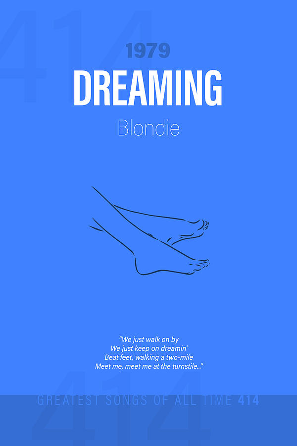 Blondie Mixed Media - Dreaming Blondie Minimalist Song Lyrics Greatest Hits of All Time 414 by Design Turnpike