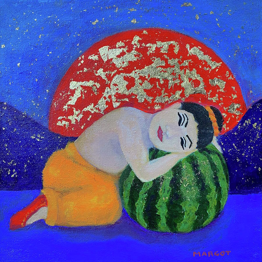 Buddha Painting - Dreaming Buddha by Margot Sappern Buddha Painting - Dreaming Buddha by Margot Sappern