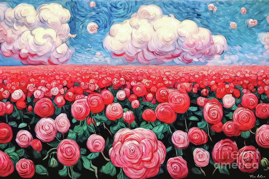 Dreaming Of Red Roses Painting by Tina LeCour