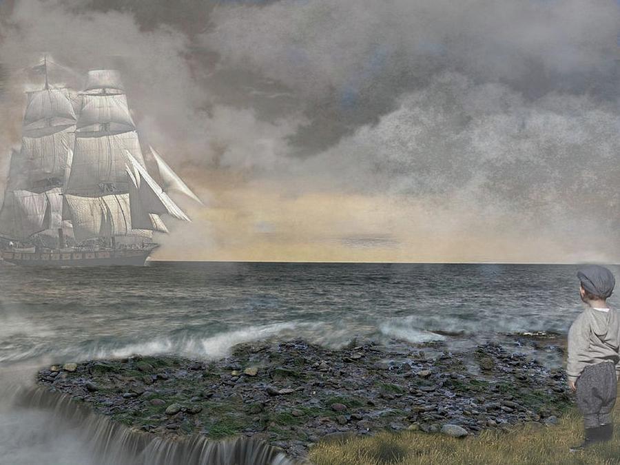 Dreaming of Sailing the High Seas Mixed Media by Teresa Trotter