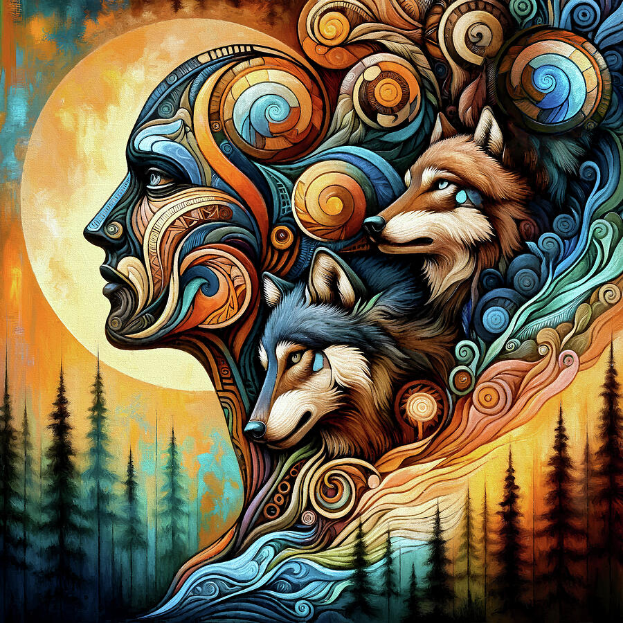 Dreaming of Wolves Digital Art by Peggy Collins