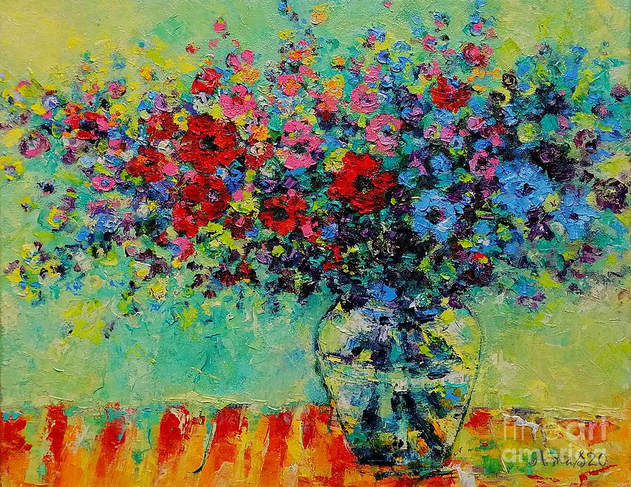 Still Life with Spring Flowers Painting by Amalia Suruceanu