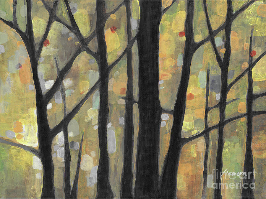 Dreaming Trees 1-Gray Painting by Hailey E Herrera