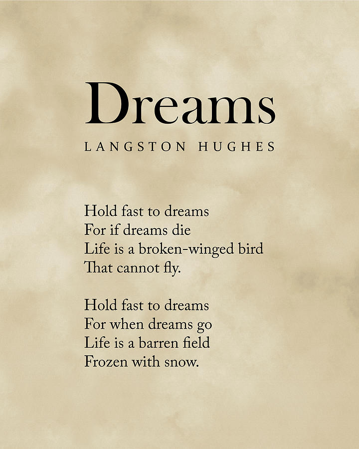 Dreams - Langston Hughes Poem - Literature - Typography 2 - Vintage Digital Art
