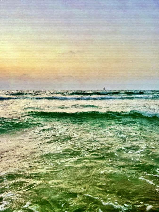 Sunset Digital Art - Dreams of the Oceans Sunset by Pamela Storch