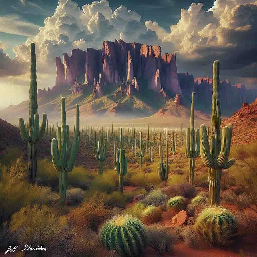 Dreams of the Superstition Mountains Digital Art by Jeff Goulden