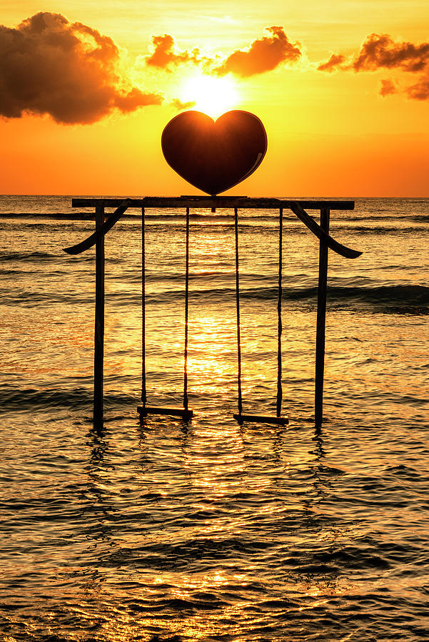Dreamy Bali - Sunset Swing Photograph by Philippe HUGONNARD