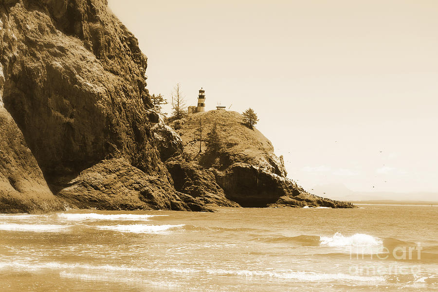 Dreamy Cape Disappointment in Sepia Photograph by Carol Groenen