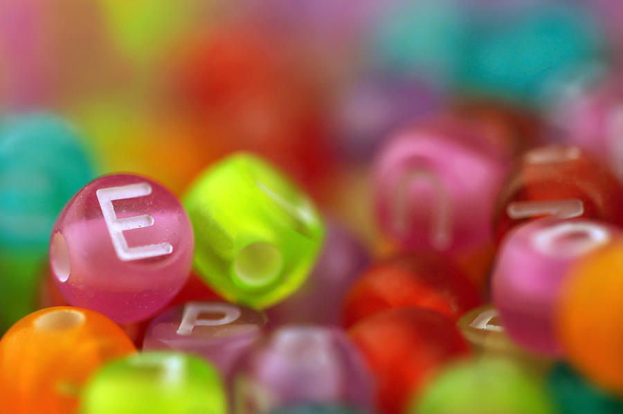Dreamy Close-up of Letter Beads Photograph by Adrienne Bresnahan Dreamy Close-up of Letter Beads Photograph by Adrienne Bresnahan