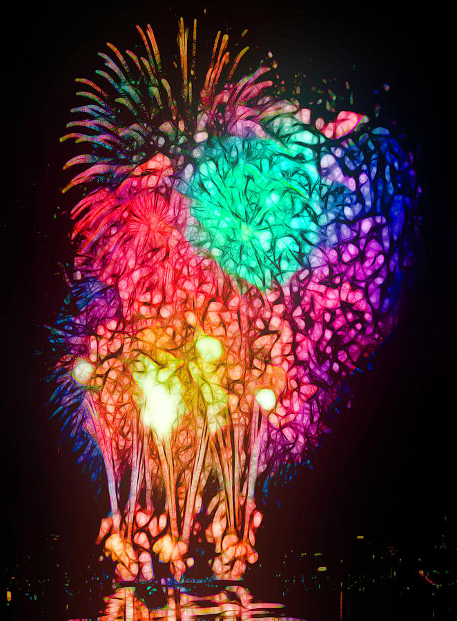 Dreamy Fireworks Photograph by Her Arts Desire