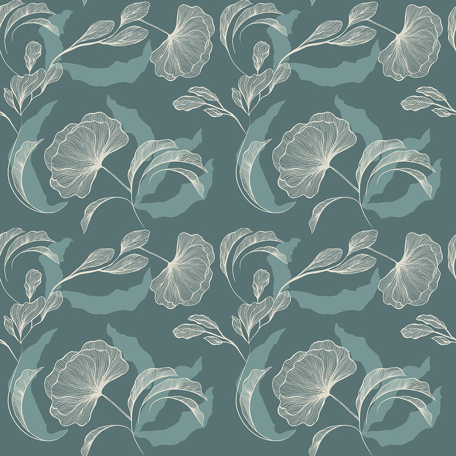 Dreamy Floral Pattern - Forest Green Digital Art by Studio Grafiikka ...