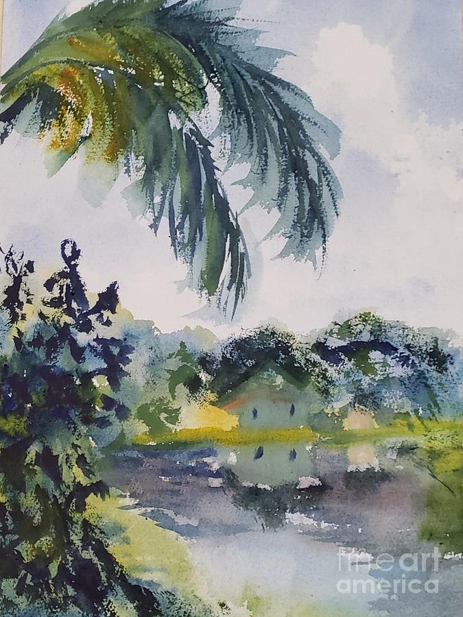 Dreamy Florida Lake Painting by Donna Walsh