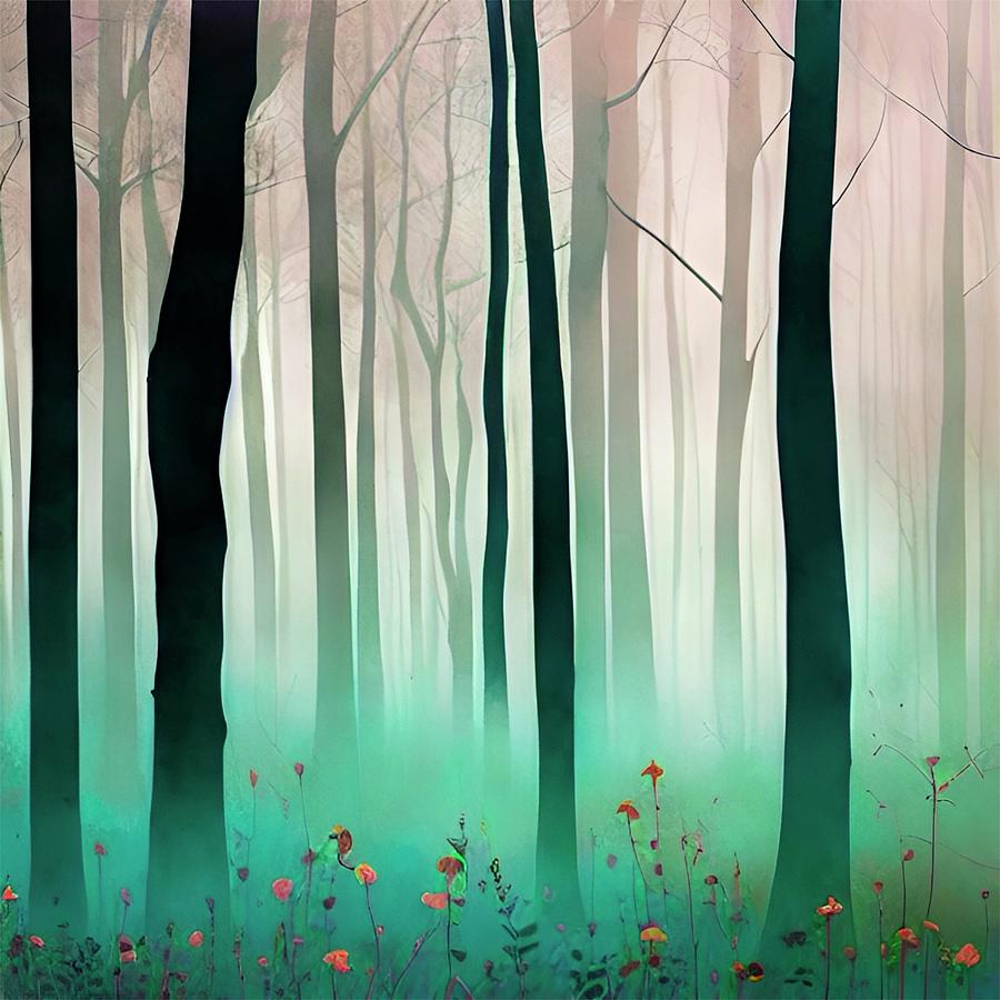 Dreamy Forest I Digital Art by Bonnie Bruno