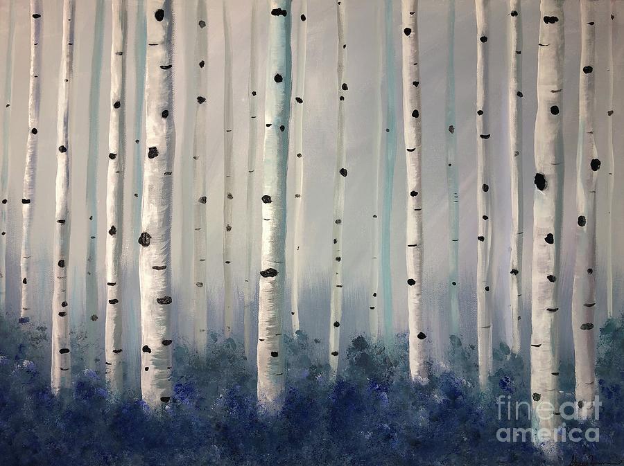 Dreamy Forest Painting by Stacey Zimmerman