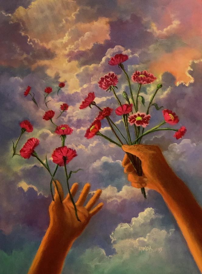 Dreamy.  Hands to Heaven Series Painting by Rand Burns