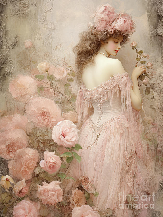 Vintage Painting - Dreamy In Pink by Tina LeCour
