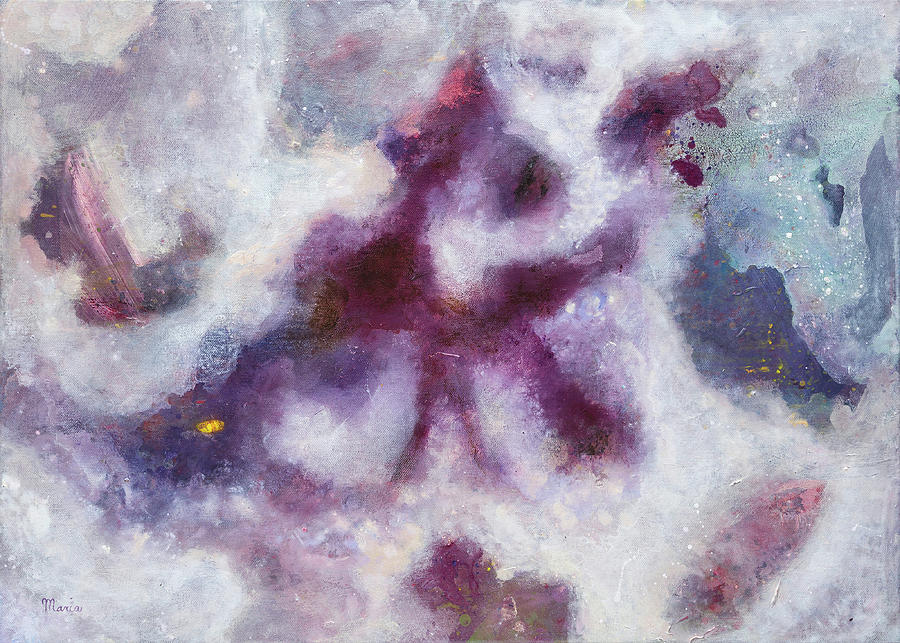 Dreamy Purple Painting by Maria Meester