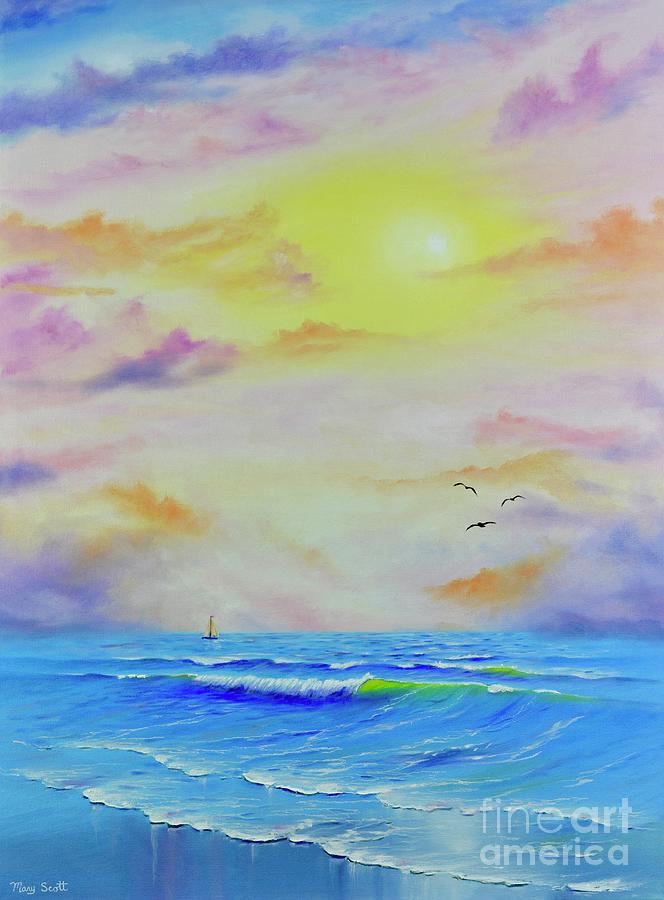 Dreamy Seascape Painting by Mary Scott