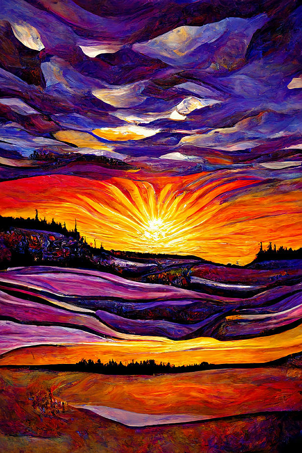 Vincent Van Gogh Painting - Dreamy Sunset by Brandon Tezzano