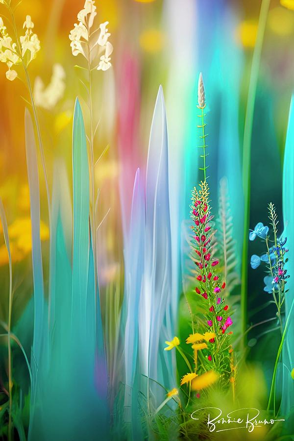 Dreamy Wildflowers Mixed Media by Bonnie Bruno