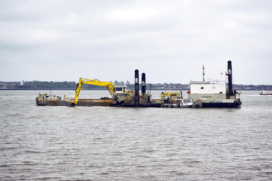 Dredger working in Harwich Harbour Photograph by Whitemay