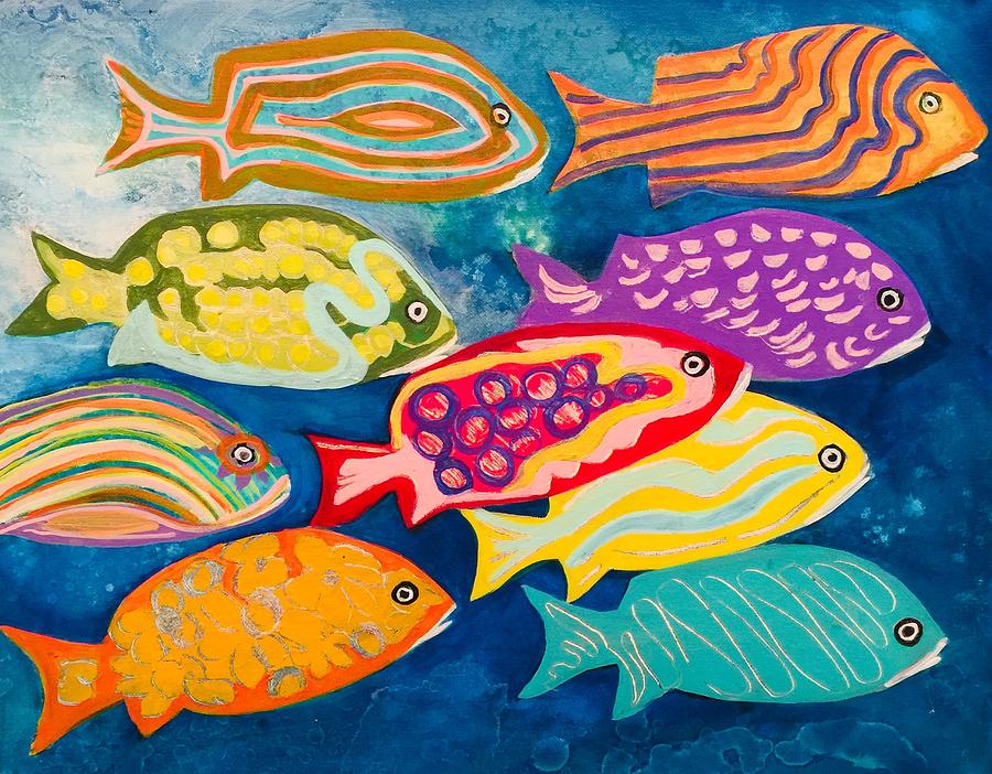 Dressed for Night on the Reef Painting by Diana Zipkin