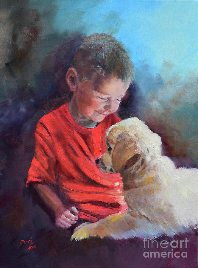 Drewby meets Buddy Painting by Jan Dappen