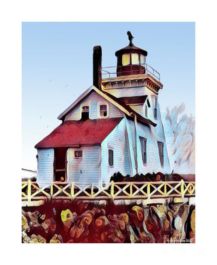 Drews Head Lighthouse, Beaver Harbour NB Digital Art by Art MacKay