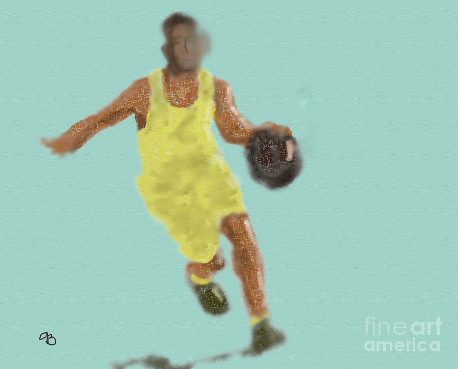 Dribbling the Basketball Digital Art by Arlene Babad