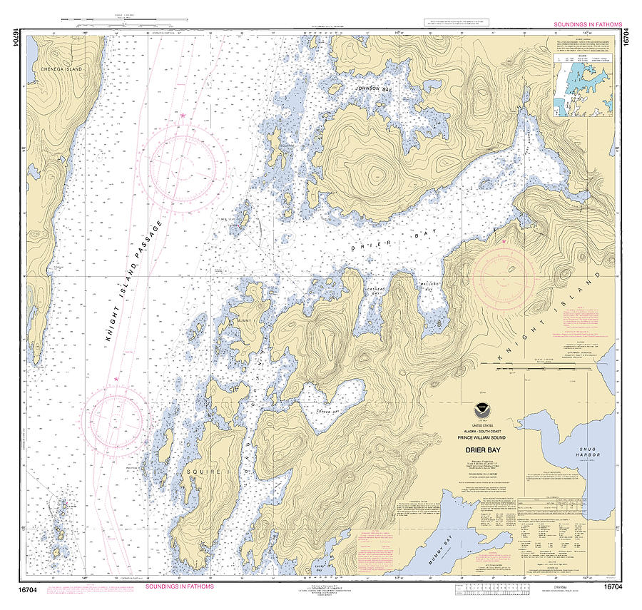 Drier Bay Prince William Sound Alaska Noaa Chart Digital Art By Nautical Chartworks Pixels