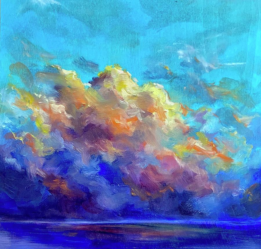 Sunset Painting - Drifting Clouds by Aviva Weinberg
