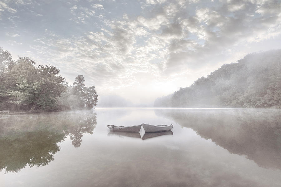 Drifting into the Soft Fog Photograph by Debra and Dave Vanderlaan