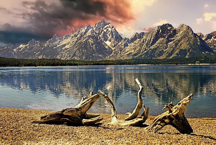 Sunset Photograph - Driftwood Mountains 2 by Marty Koch