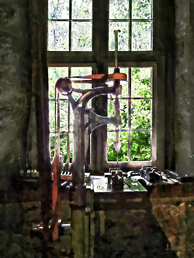 Tool Photograph - Drill Press By Window by Susan Savad